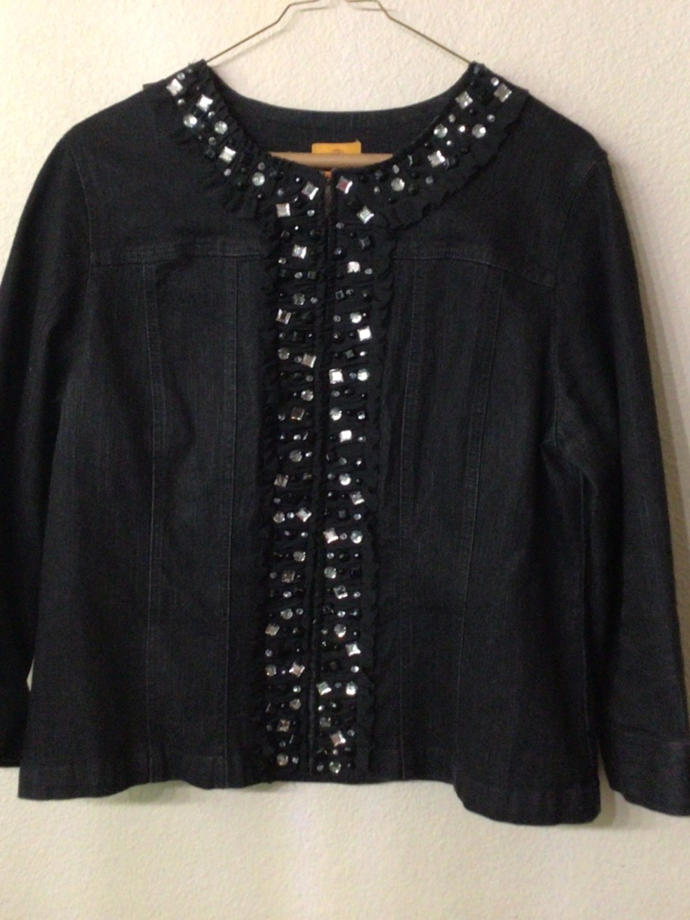 Ruby Rd. Denim like jacket with rhinestones. Size 12 great shape